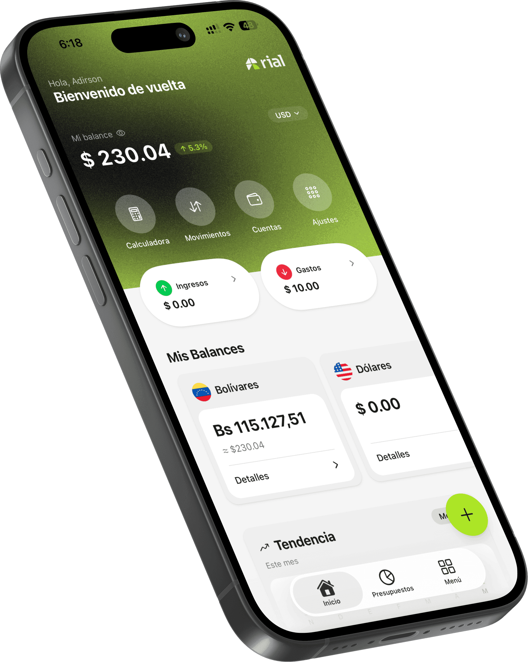 App Rial en iPhone